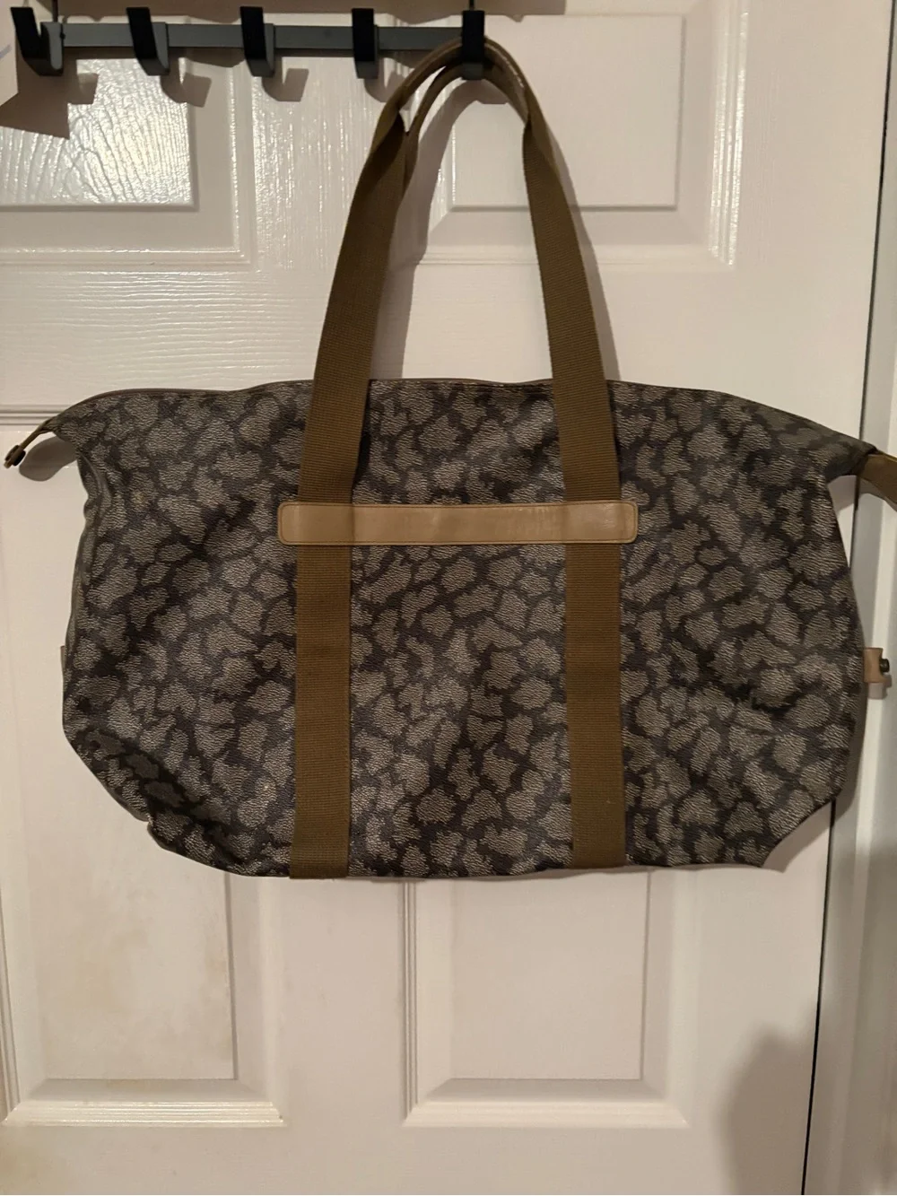 Ysl Olive Brown Patterned Weekender Bag vintage